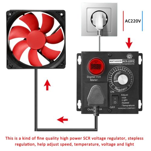 Variateur Portable De Vitesse, De Température Et De Tension De Lumière, Contrôleur De Voltage Variable, AC 220 V, 4000W