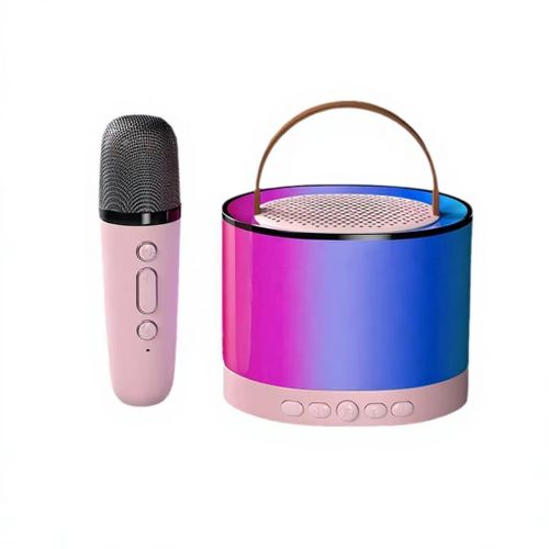 Mini haut-parleur karaoké compatible Bluetooth 5.3, lumières RGB, haut-parleur portable, 4 modes de lecture, système de sonorisation PA, cadeaux pour enfants et adultes