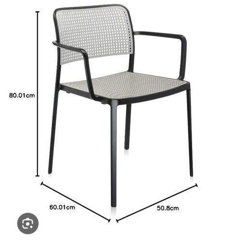 Partagez ce produit Chaise en plastique de salon balcon - blanc noir
