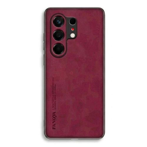 Coque Modèle Luxueux pour TECNO CAMON 50 PRO / Tecno Camon 50 Ultra , Design Ultra-fine Finition en cuir Vegan (Couleur Rouge-vin)