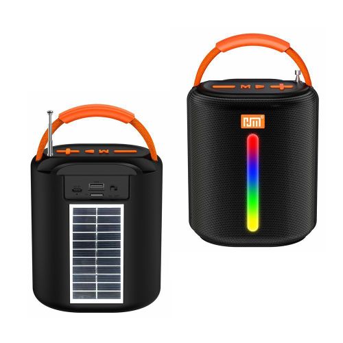 Enceinte Portable Solaire NEWVEW NV-9269 – 10W, Panneau Solaire 0.8W, Lumières LED RGB & Radio FM