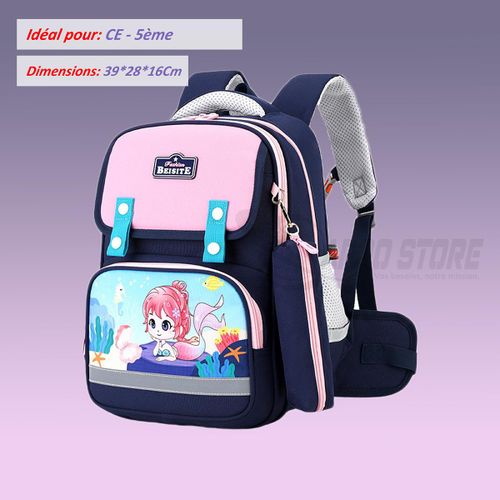 Sac à dos scolaire pour les élèves du CE à la 3ème – Imperméable – Unisexe