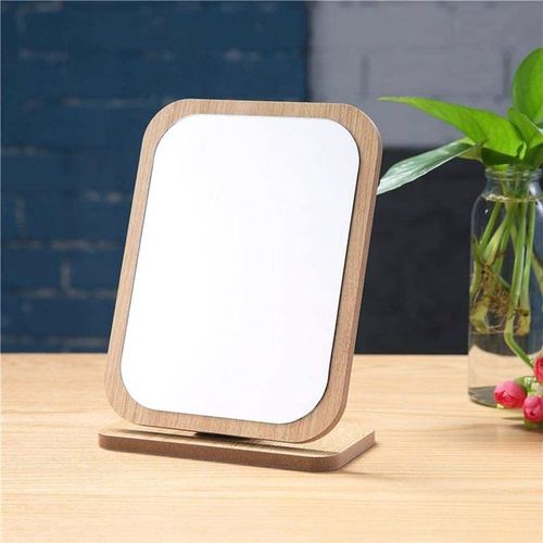 Miroir De Maquillage En Bois - Marron