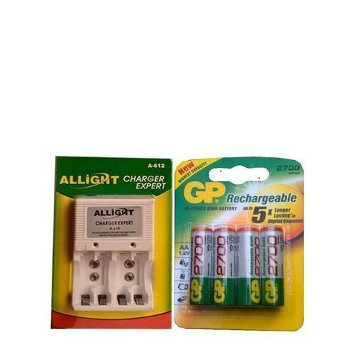 4 Piles Rechargeable GP Avec Un Chargeur ALLIGHT - Multicolore