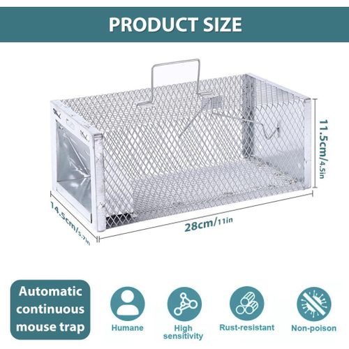 Cage-piège à souris réutilisable, piège à rats à capture continue avec poignée