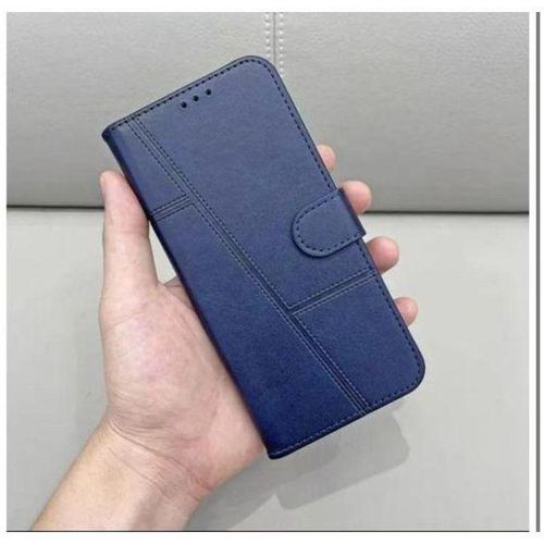 Étui à rabat compatible pour Tecno Camon 30s Pro - Bleu + Un Antichoc