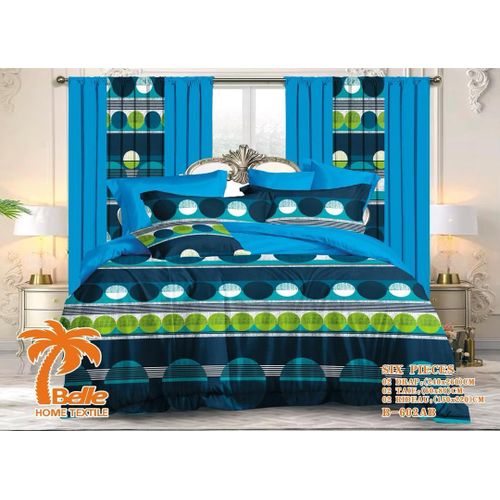Lot Complet : 2 Draps + 2 Taies + 2 Rideaux – Design Élégant et Confort Assuré