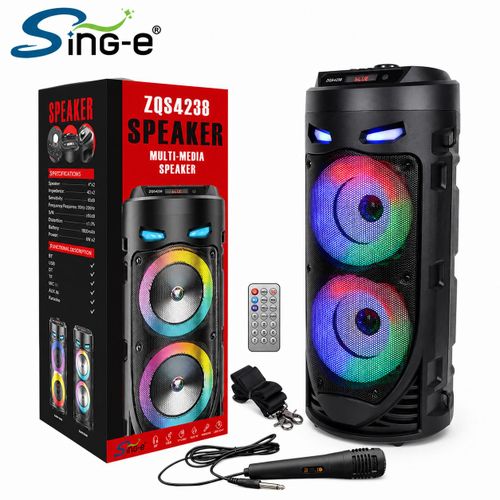 Enceinte Karaoké Bluetooth Portable -Sing-e avec Micro, LED RGB, Son Puissant 360°