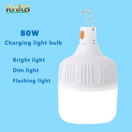 Portable Outdoor Camping Lights USB Rechargeable BBQ lamp LED Emergency Bulb Hook High Power Tents Lantern Night Lights