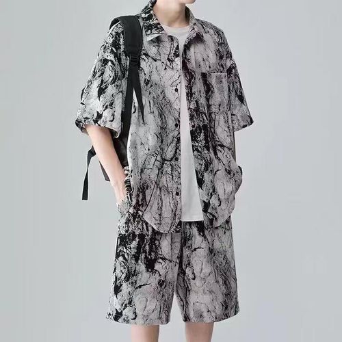 Ensemble 2 pièces pour homme : chemise à manches courtes + short