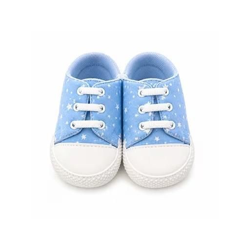 Chaussures bébé – Motif étoiles - Bleu Ciel
