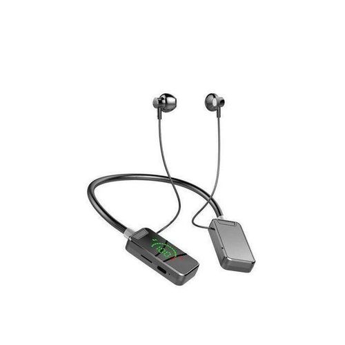 Écouteurs Bluetooth Tour de Cou avec Affichage LED - Son HD, Micro Intégré et Autonomie Longue / NOIR