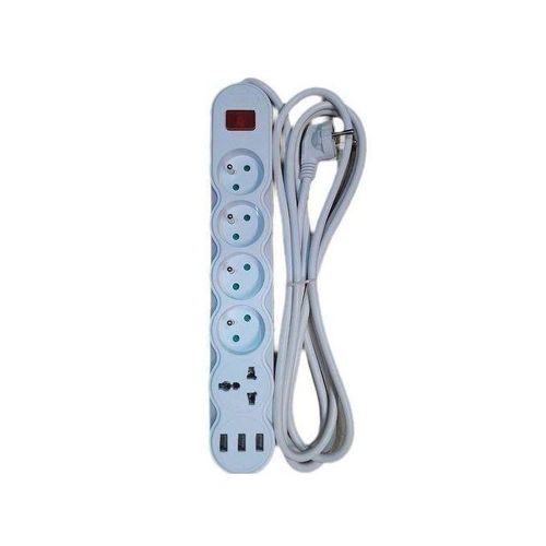 Multiprises Parafoudre Filiaire 5 Prises Avec 3 Ports Usb CVV