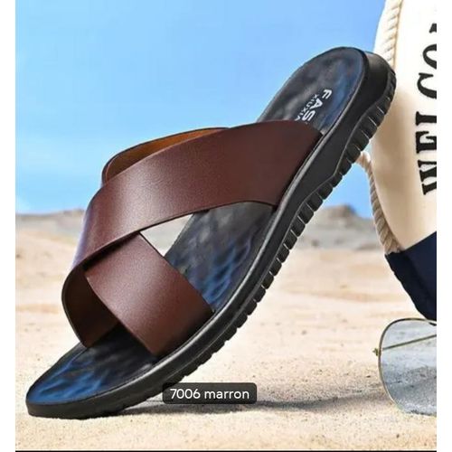 Sandales de plage d'été pour hommes en cuir microfibre, à bout ouvert, antidérapantes, légères, style coréen, tendance, plates