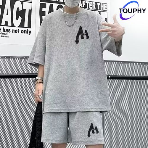 T-Shirt + Short Pour Homme - Gris