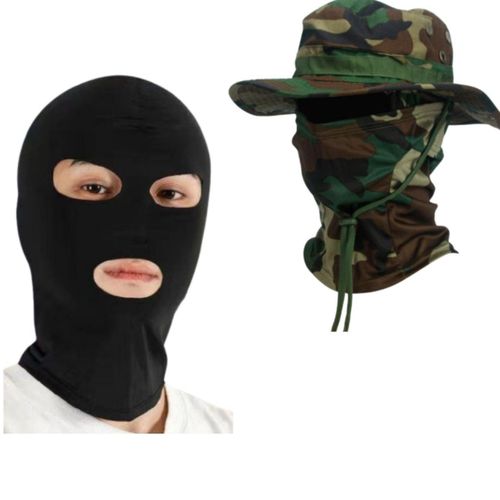 Chapeau Camouflage + cagoule masque noir