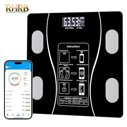 Smart Scale for Body Weight Digital Bathroom Scale Bluetooth Body Fat Scale Body Analyzer with Smart APP Sync Weigh Height Fat