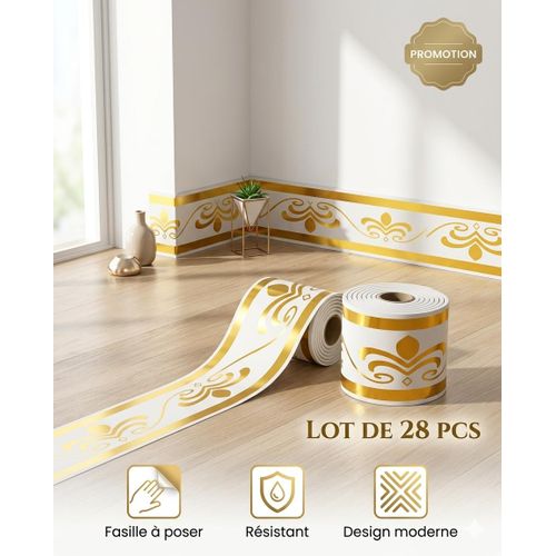 Bande de Plinthe Murale Adhésive Décorative 10 cm x 5 m – Cache Humidité et Finition Murale