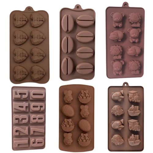 6 Différents Moules à Chocolat, Silicone