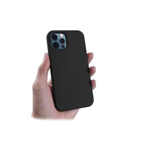 Coque En Silicone IPhone 12 Pro + 1 Antichoc 5D - Noir