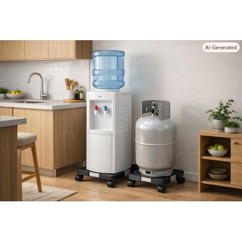 Un Chariot Support de cuisine mobile à roulettes universelles pour fontaine a eau et bouteille de gaz avec appareils de cuisine - Facile à déplacer