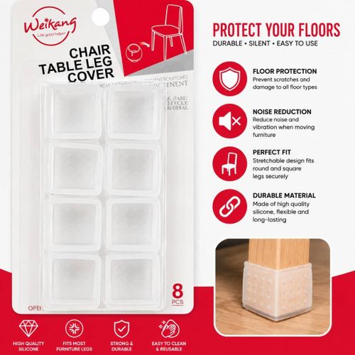 Lot de 8 Embouts Protecteurs en Silicone pour Pieds de Chaise et Table - Anti-Rayures et Anti-Bruit