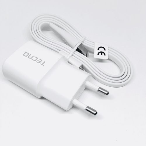 Chargeur Android Tecno - Câble USB - Blanc