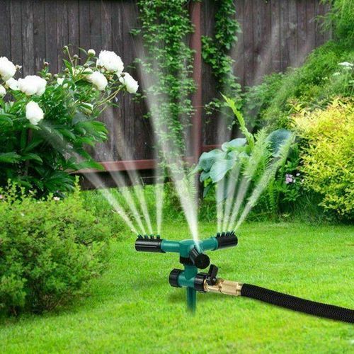 Arroseur De Jardin Pelouse Rotatif à 360 ° Réglable Installation Facile FRT