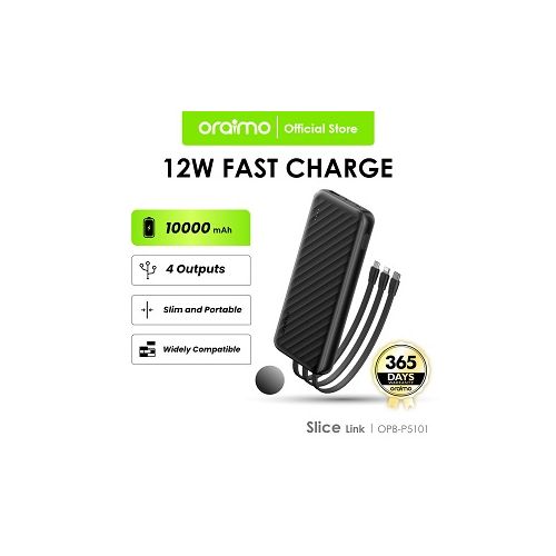 Slice Link 10000mAh 12W Charge Rapide 3 En 1 NOIR