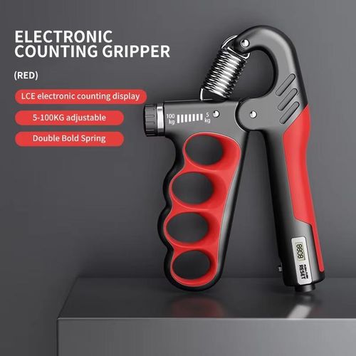 Hand grip poignée de Musculation antidérapante Renforceur de doigt, avant bras ajustable 5100Kg avec Compteur Numérique