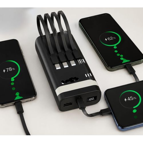 Powerbank 30 000 mAh avec câbles intégrés