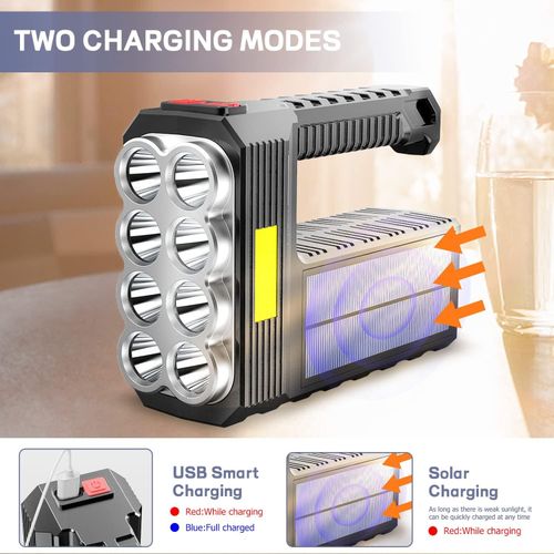 Torche Rechargeable Torche Solaire Lampe De Poche éblouissante Solaire Extérieure