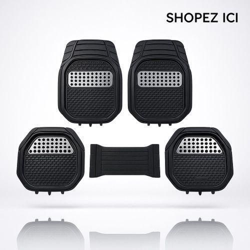 Jeu de 5 Tapis de Sol Voiture Universels en Caoutchouc - Haute Résistance, Antidérapants et Faciles à Nettoyer