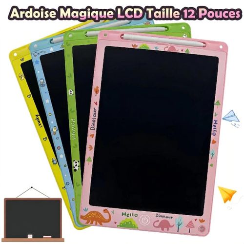 tablette enfant - tablette ducative - Ardoise lectronique Portable LCD 12 pouces -Tablette Dcriture Magique Numrique Avec Stylet Et Verrouillage Touche - tablette ducative pour enfants - Multicolore