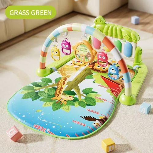 Portique d'éveil pour bébés et tout-petits - Tapis de jeu avec piano à pieds, aire de jeu pour l'éveil à la marche, doté de lumières et de musique