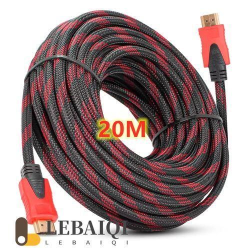 AREABLE Câble HDMI 20 Mètres Tissés Avec Le Métal En Alliage De Zinc