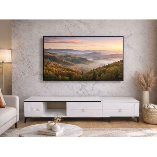 Table TV moderne Avec design bicolore blanc