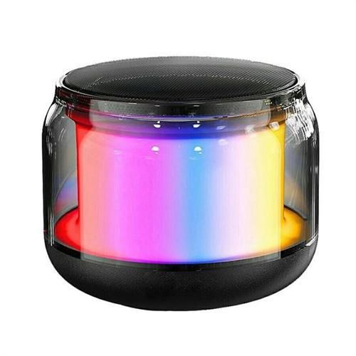 Mini Compactly TWS sans fil Bluetooth-compatible haut-parleur à 360 ° Soundbar haut-parleur LED Lumières pour Voyage / Activité de plein air / Accueil
