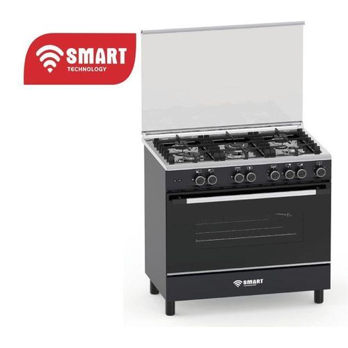 Gazinière 5 Feux Automatique Inox 90x60 Smart (STC-9060GB) - Noir- Garantie 12 Mois