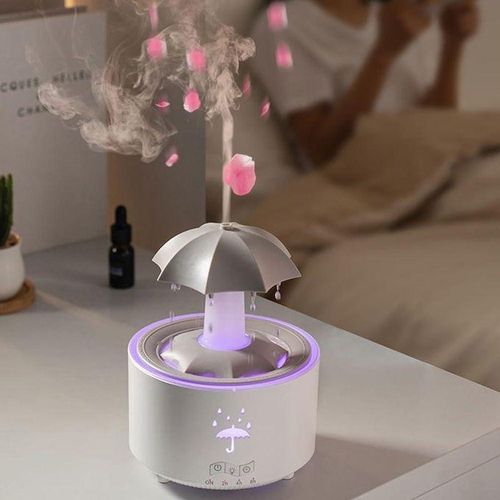 Humidificateur En Forme De Parapluie avec Effet sonore De Pluie - Diffuseur de Parfum En Forme De Parapluie avec Effet sonore De Pluie - Diffuseur D'huiles Essentielles