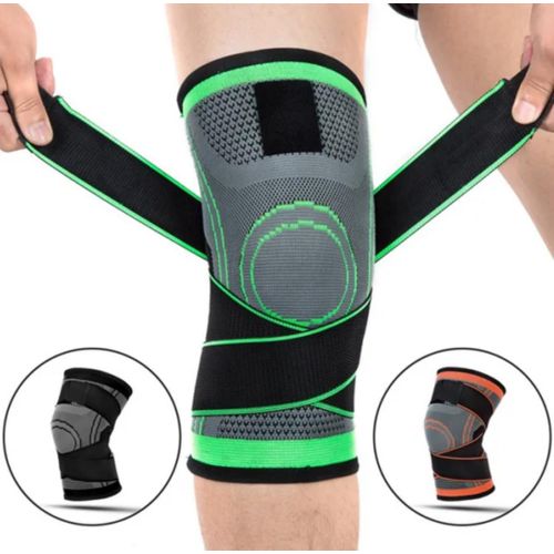 Genouillère de Compression Sportive Professionnelle – Support Articulaire avec Sangles de Fixation – Idéal pour Fitness, Running et Soulagement Douleurs