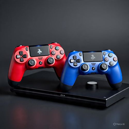Manette Pour PS4 Sans fil - Bleu Rouge