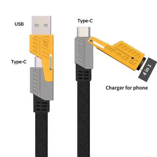 Câble 4 en 1 PD 65 Watts en métal