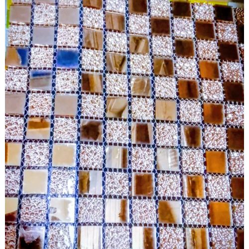 Mosaïque Murale Autocollante Effet Miroir – Design Carré Luxe