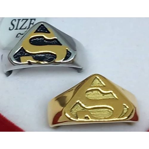 2Bague Superman En Pure Acier Inoxydable