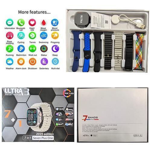 Série 10 Ultra3 7-en-1 bracelet 2.2 Bluetooth appel plein écran tactile Smartwatch- pour Android et iOS