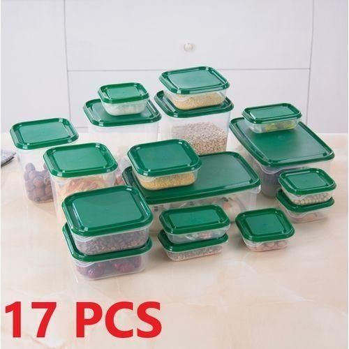 Réfrigérateur Bac à Légumes En Plastique Boîte à Nourriture Boîte à Déjeuner Micro-ondes Boîte à Déjeuner Taille 17 Pièces Ensemble