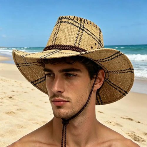 Chapeau de paille style cowboy