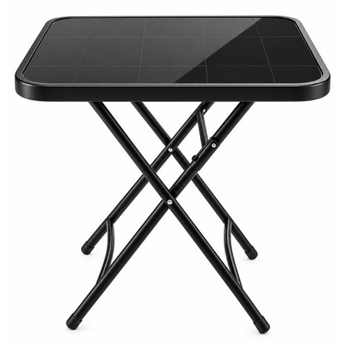 Table Pliante Carrée 60×60 cm – Structure Métallique – Noir