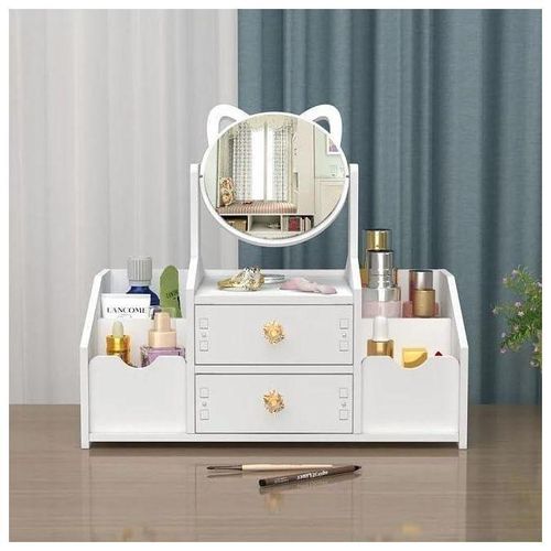 Rangement Maquillage, organisateur de cosmétiques avec tiroirs, Boite Rangement Maquillage avec Miroir CC